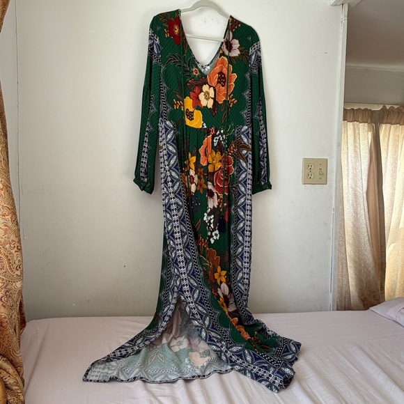 Philosophy Size 12 Green Dress with Floral Pattern - Picture 4 of 11